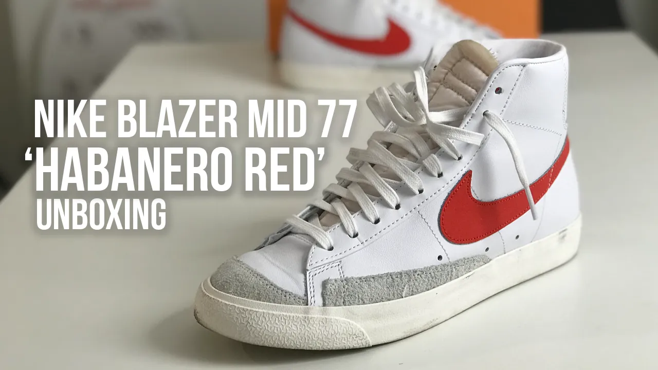 Nike Blazer Mid 77 ‘Habanero Red’ Sneaker Unboxing - VINTAGE FEELS
